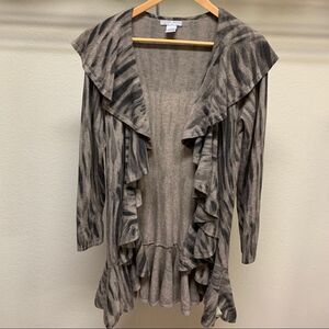 Alberto Makali Womens Wool Blend Open Cardigan Lg